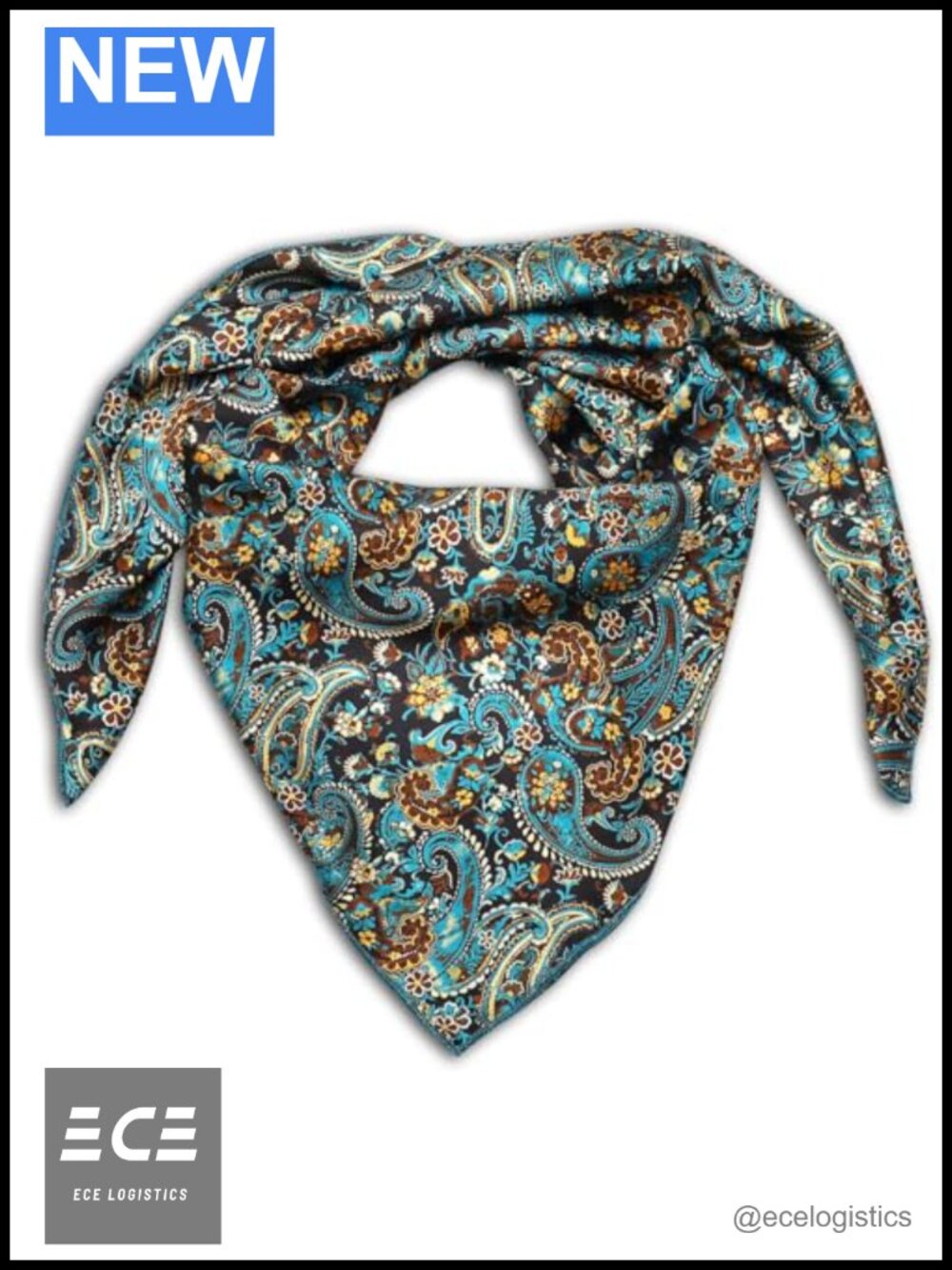 Silk Blend Wild Rag Scarf 36 Inch Western Paisley Square Bandana Neckerchief